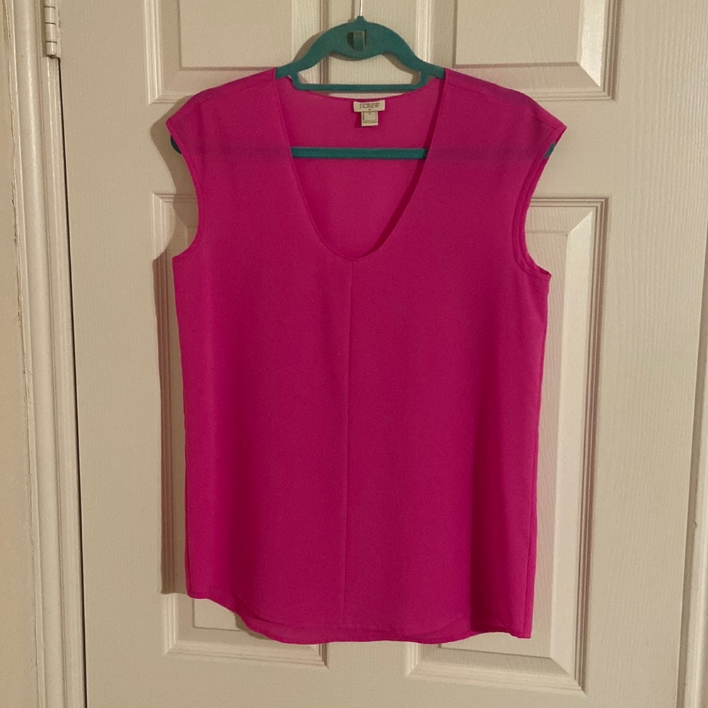EUC J Crew Neon Pink Sleeveless Tunic